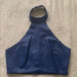 Genuine Leather Halter Top
